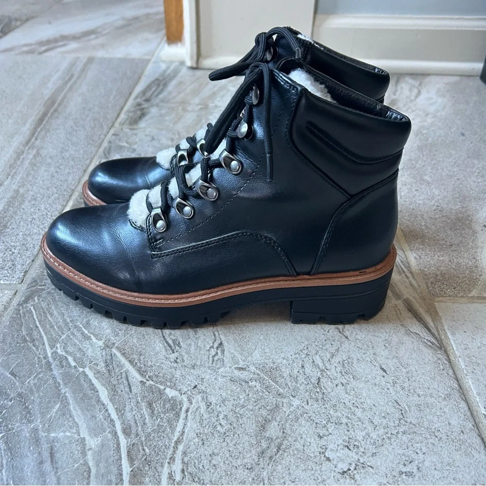 Indigo rd. Irindiran Women's Black Lace Up Combat Hiker Ankle Boots, Size 6.5